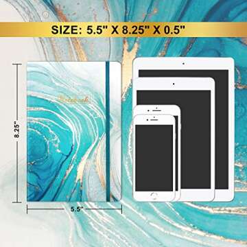 Ruled Notebook/Journal - Lined Journal, 8.25" X 5.5", Hardcover, Bookmark, Thick Back Pocket, Lay Flat 360° to Write Easy with Premium Paper, Ruled Journal, Perfect for School, Office & Home