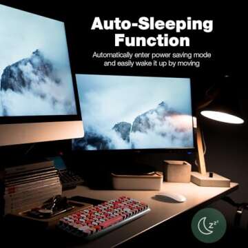 MOFII Wireless Bluetooth Keyboard for Laptop & Android, Connect up to 3 Devices Simultaneously, Portable 100-Key Typewriter Retro Round Keycaps Keyboard - Lipstick Colors