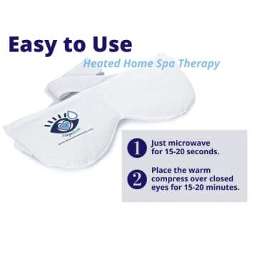 Heyedrate Heated Eye Mask - Soothing Warm Compress for Temporary Relief of Irritated Eyes, Dryness, Crusty Eyelids, Eyelid Bumps- Rejuvenate Your Eyes with Gentle Heat & Cold Therapy - White