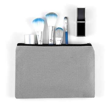 12 Pack Blank Canvas Pencil Case Pouch, Blank Makeup Bags for Vinyl Projects Sublimation DIY Your Own Pencil Case, Zipper Canvas Craft Bags, Cotton Multipurpose Pouch Bag, 7.8 x 5 Inch