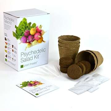 Plant Theatre Psychedelic Vegetable Garden Starter Kit - Complete Indoor & Outdoor Grow Kit with 5 U...
