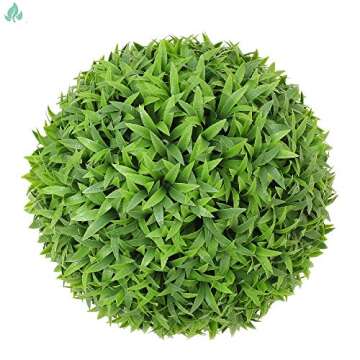 SunnyRoyal Topiary Ball Artificial Outdoor Boxwood Balls Topiary Lifelike Plants, Round Topiary for Indoor/Outdoor Decore, Sungrass 8 Inch, 1 Piece