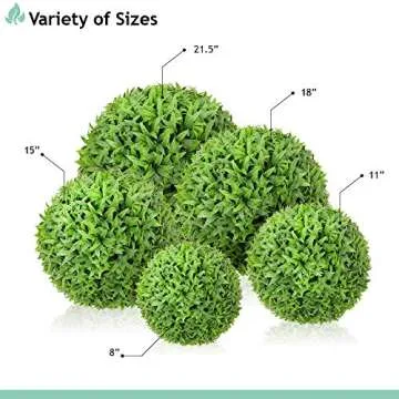 SunnyRoyal Topiary Ball Artificial Outdoor Boxwood Balls Topiary Lifelike Plants, Round Topiary for Indoor/Outdoor Decore, Sungrass 8 Inch, 1 Piece