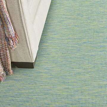 Nourison Positano Indoor/Outdoor Blue/Green 6' x 9' Area Rug, Easy Cleaning, Non Shedding, Bed Room,...