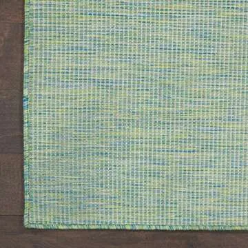 Nourison Positano Indoor/Outdoor Blue/Green 6' x 9' Area Rug, Easy Cleaning, Non Shedding, Bed Room, Living Room, Dining Room, Backyard, Deck, Patio (6x9)