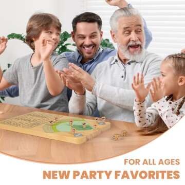 Upspotie Baseball Dice Board Game Wooden Tabletop Baseball Game Fun Double Battle Table Game Solid Wood Baseball Themed Party Gift for All Ages Sport for Travel Camping Family Holiday Gatherings