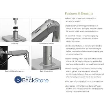 Humanscale M2.1 Adjustable Monitor Arm - Ergonomic Design