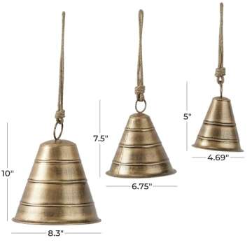 Deco 79 Rustic Metal Cowbell Decorative Bells Set