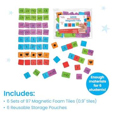 hand2mind Phonics Word-Building Magnetic Letter Tiles, Letter Recognition for Kindergarten, Letter S...