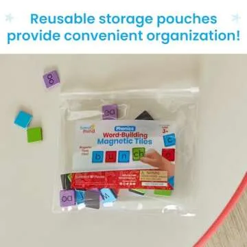 hand2mind Phonics Word-Building Magnetic Letter Tiles, Letter Recognition for Kindergarten, Letter Sounds, Phonics Manipulatives, Phonemic Awareness, Science of Reading Classroom Materials (Set of 6)