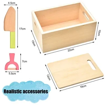 CARLORBO Wooden Play Food Set for Kids Kitchen