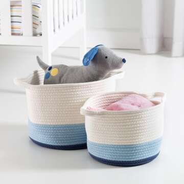 Honey-Can-Do Blue Ombré Nesting Storage Basket Set