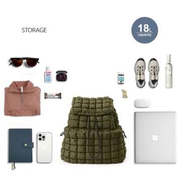 Stylish Lightweight Quilted Backpack for Women