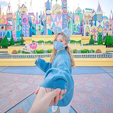 YanJie Dream Blue Sparkle Bow Sequin Mouse Ear Headband