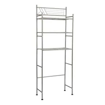 HOMEFORT Bathroom Space Saver,3-Tier Over the Toilet Storage Rack, Freestanding Metal Storage Shelves, Bathroom Shelf, Metal Shelf Organizer in Silver,23.62"Wx10.83"Dx62.99"H