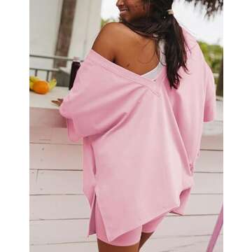 TAQCUX Summer Women’s Oversized Workout Set in Pink-M