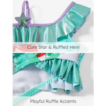 Disney Princess Girls One Piece Swimsuit for Toddlers