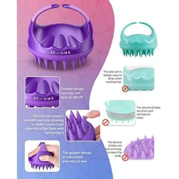 EUHOME Scalp Massager Shampoo Brush, Scalp Brush Hair Scrubber, Hair Washing Brush Scalp Exfoliator Brush for Dandruff, 2 Pack Head Scrubber for All Hair Types of Women, Men