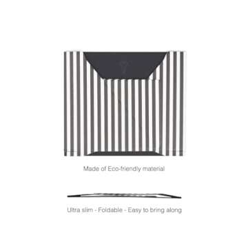 Philbert Danish Design 4-in-1 Laptop Sun Shade - Slim Hood Screen Shade, Privacy Screen, Heat Protection, & Contrast Enhancement - Universal, Foldable, & Lightweight - Fits 15"/16" Laptops - Striped