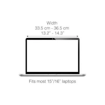 Philbert Danish Design 4-in-1 Laptop Sun Shade - Slim Hood Screen Shade, Privacy Screen, Heat Protection, & Contrast Enhancement - Universal, Foldable, & Lightweight - Fits 15"/16" Laptops - Striped