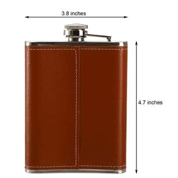Suwimut 6 Pack Flask for Liquor and Funnel, 8 oz Leak Proof 18/8 Stainless Steel Pocket Hip Flask wi...