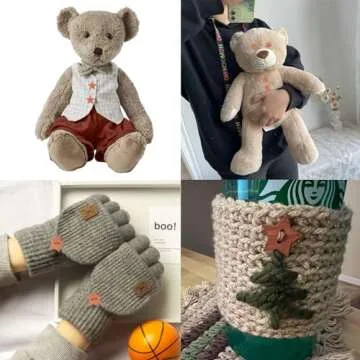 Honbay 200PCS Wooden Star Buttons 2 Holes Buttons Antique Brown Sewing Buttons Decorative Buttons for Skirts, Gloves, Sweaters, Shirts, Hats, Scarves, Headbands, Scrapbooking and Other Craft Projects