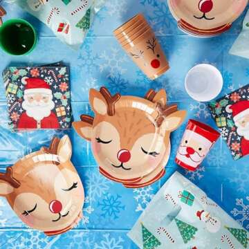 BLUE PANDA 3 Pack Blue Snowflake Plastic Tablecloths for Christmas Party Supplies, 54 x 108 inch Rec...