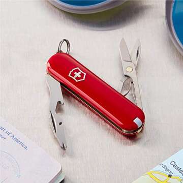 Victorinox Jetsetter Swiss Army Knife, Compact 7 Function Swiss Made Pocket Knife with Scissors, Mag...