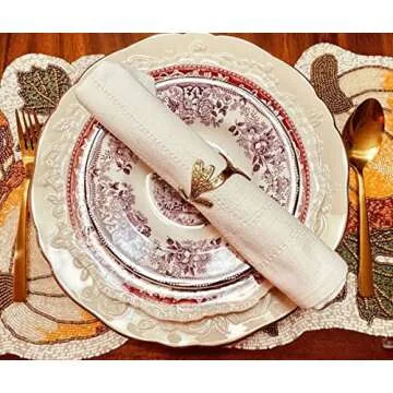 Off White Cloth Napkins, 100% Cotton, Ivory Cloth Napkins Set of 6, Double Hemstitched Corners, Reusable Table Napkins, Off White Napkins Cloth Washable, Dinner Napkins for Weddings, Parties, 20x20