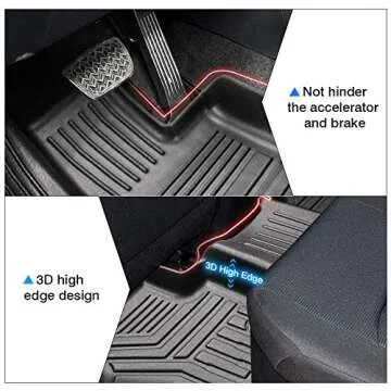 Powerty Floor Mats for 2019-2024 2025 Toyota RAV4 Accessories All Weather Floor Liner 3D TPO 1st & 2nd Row Floor Mat Heavy-Duty Floor Liners(FIT All Models)