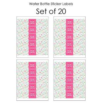 Big Dot of Happiness Let's Go Glamping - Camp Glamp Party or Birthday Party Water Bottle Sticker Labels - Set of 20