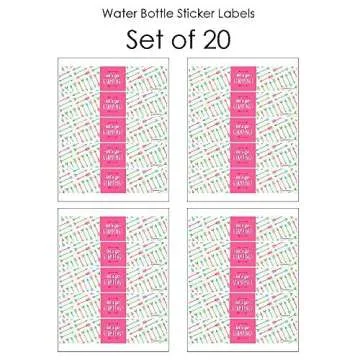 Big Dot of Happiness Let's Go Glamping - Camp Glamp Party or Birthday Party Water Bottle Sticker Labels - Set of 20