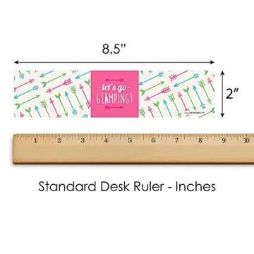 Big Dot of Happiness Let's Go Glamping - Camp Glamp Party or Birthday Party Water Bottle Sticker Labels - Set of 20