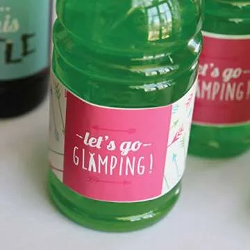 Big Dot of Happiness Let's Go Glamping - Camp Glamp Party or Birthday Party Water Bottle Sticker Labels - Set of 20