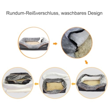 JOYELF Large Orthopedic Memory Foam Dog Bed with Washable Cover