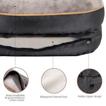 JOYELF Large Orthopedic Memory Foam Dog Bed with Washable Cover