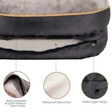 JOYELF Large Orthopedic Memory Foam Dog Bed with Washable Cover