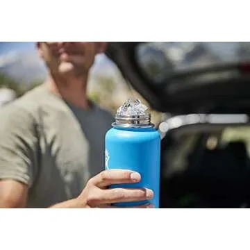 Hydro Flask Water Bottle - Stainless Steel & Vacuum Insulated - Wide Mouth with Leak Proof Flex Cap - 32 oz, Cobalt