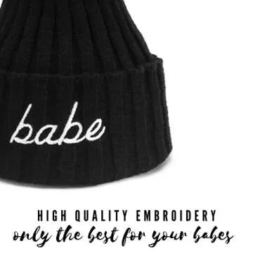 Bachelorette Beanies (12 Pack) 1 Bride Hat and 11 Babe Bachelorette Hats I Bachelorette Hats Black I Babe Hats I Bride Tribe Hats I Winter Bachelorette Favorite