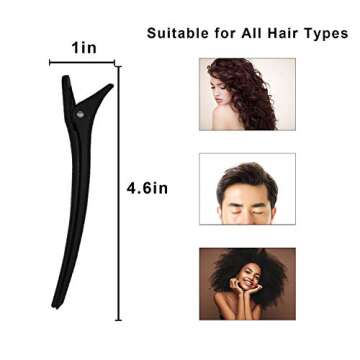 Ilvisest Hair Clips for Styling Sectioning 6 Pack,Non Slip Hair Clips,Duckbill Hair Clips,No-Trace H...