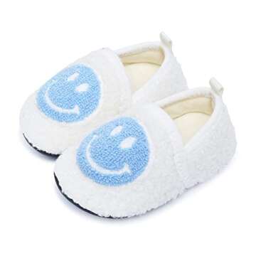 UCUHNB Slippers For Kids Indoor Smile Face Shoes Toddler Boys Girls House Slippers Lightweight Home ...