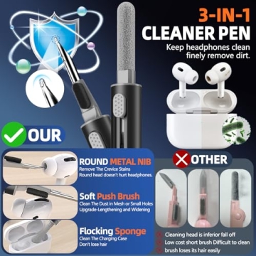 Pohgelan AirPods Case with Secure Lock and Cleaner Tool