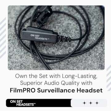 ON SET HEADSETS FilmPRO Surveillance Headset (Black) - 2 Pin Earpiece Compatible with Motorola Radio...