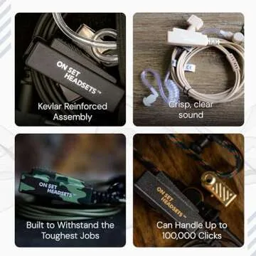 ON SET HEADSETS FilmPRO Surveillance Headset (Black) - 2 Pin Earpiece Compatible with Motorola Radios for Film & TV Productions - Earpiece for Walkie Talkie Radio