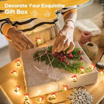 Coquimbo Mushroom Decor Room Cottagecore Decor Gifts for Kids Her Indoor String Lights 10FT 30LED Mushroom Lamp Cute String Lights for Bedroom Dorm Party Wedding Decorations Indoor Outdoor Use