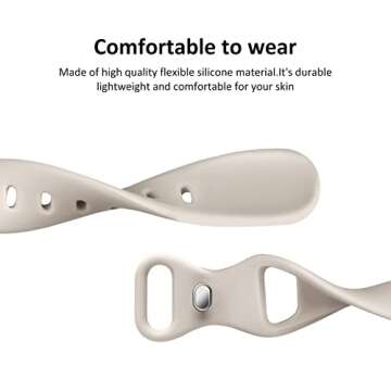 Acrbiutu Thin Slim Band Compatible with Apple Watch 38mm 40mm 41mm 42mm 44mm 45mm 46mm 49mm, Replacement Silicone Sport Strap for iWatch Series 10/9/8/7/6/5/4/3/2/1 Ultra SE Women Men, Starlight