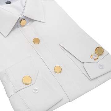 OoSsSoO 8pcs Button covers Mens blank Button cover Used for Formal Business Wedding Tuxedo Shirt cuffs buttons cover or front buttons cover（gold）