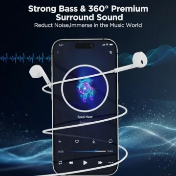 iPhone Wired Headphones with Mic & Noise Cancellation