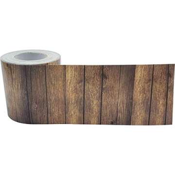 Teacher Created Resources Dark Wood Straight Rolled Border Trim - 50ft - Decorate Bulletin Boards, Walls, Desks, Windows, Doors, Lockers, Schools, Classrooms, Homeschool & Offices