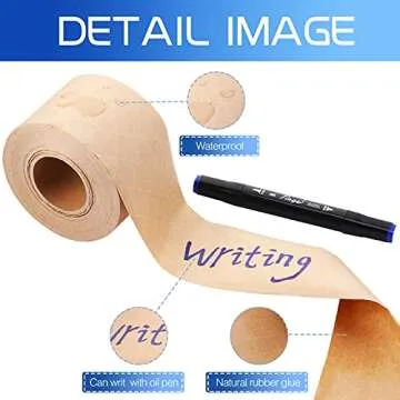 Water Activated Paper Tape Dispenser with Gummed Paper Tape,2.75 Inch x 148 Feet Wet Gummed Kraft Paper Tape Fiberglass Reinforced Sealing Tape for Packaging, Shipping, Mailing (Pink)